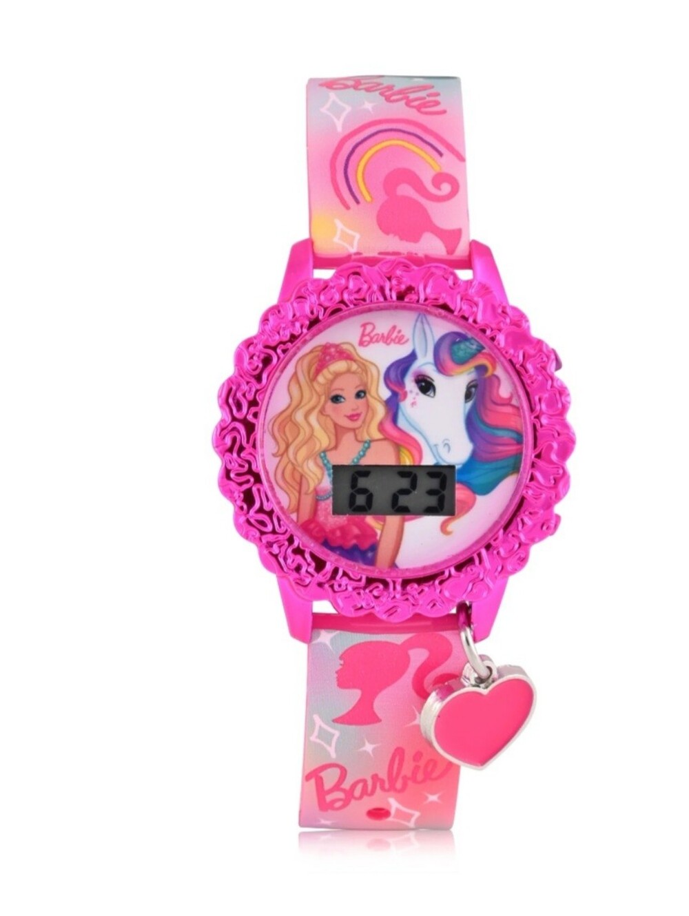 Barbie Kids Pink LCD Flashing Watch